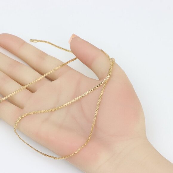 "Rose Gold Flat Box Chain Necklace in Brass, XPNL0325 - Picture 6 of 11